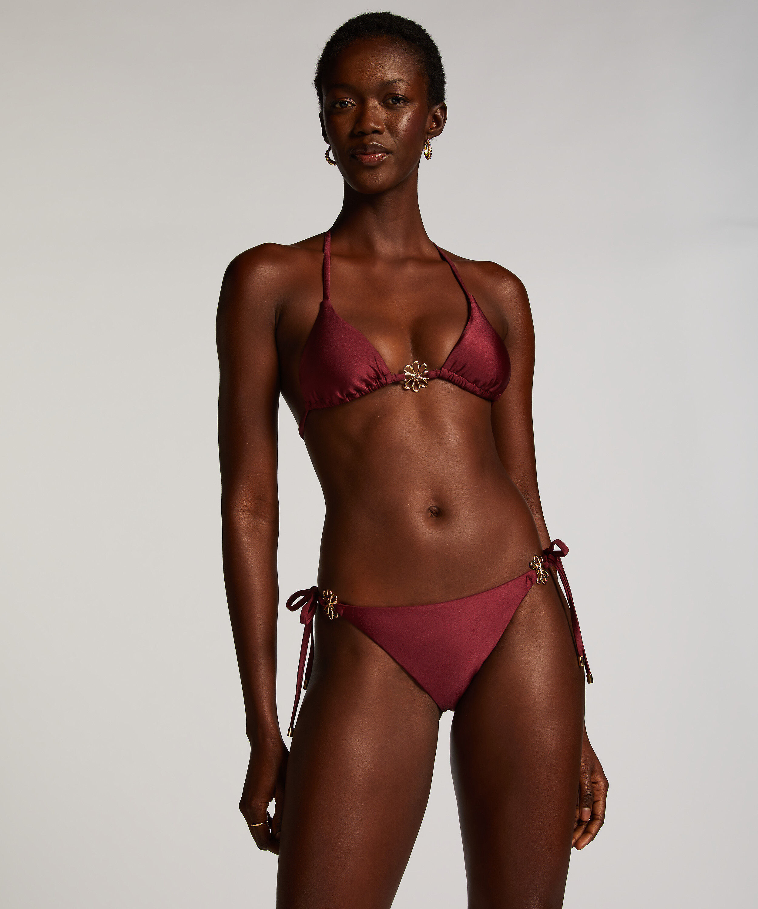 Yucatan High-Leg Bikini Bottoms, Red
