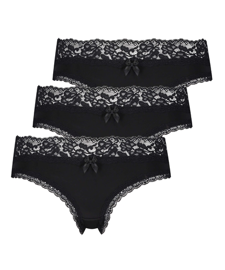 3-pack Dakota brasilian short, Black