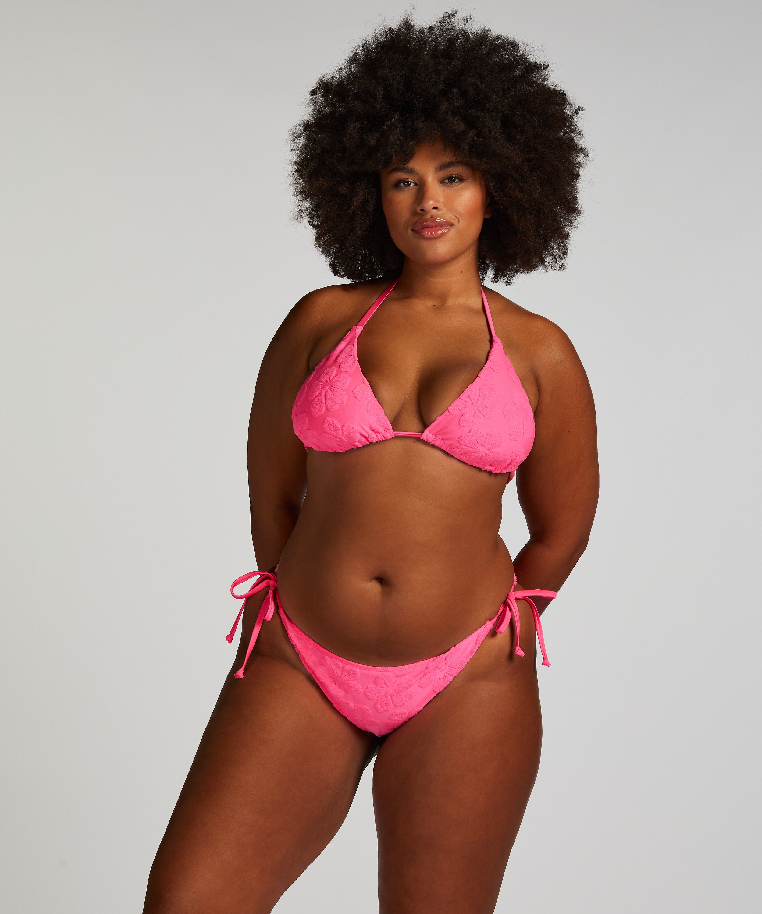 Hula Triangle Bikini Top, Pink, main