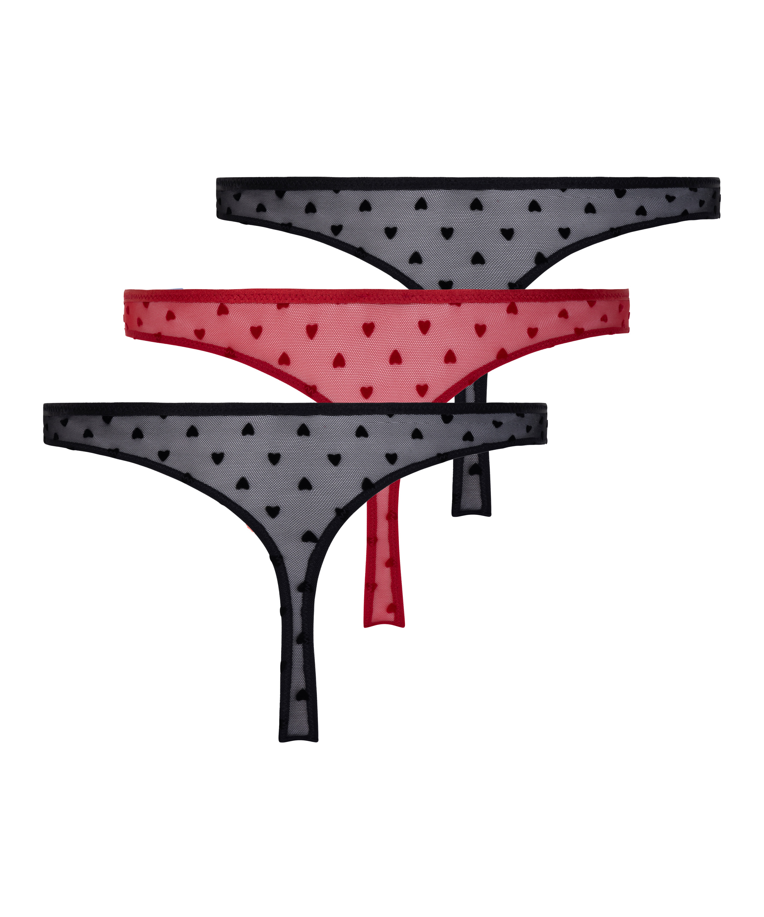 3-pack Thongs, Red, main