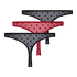 3-pack Thongs, Red