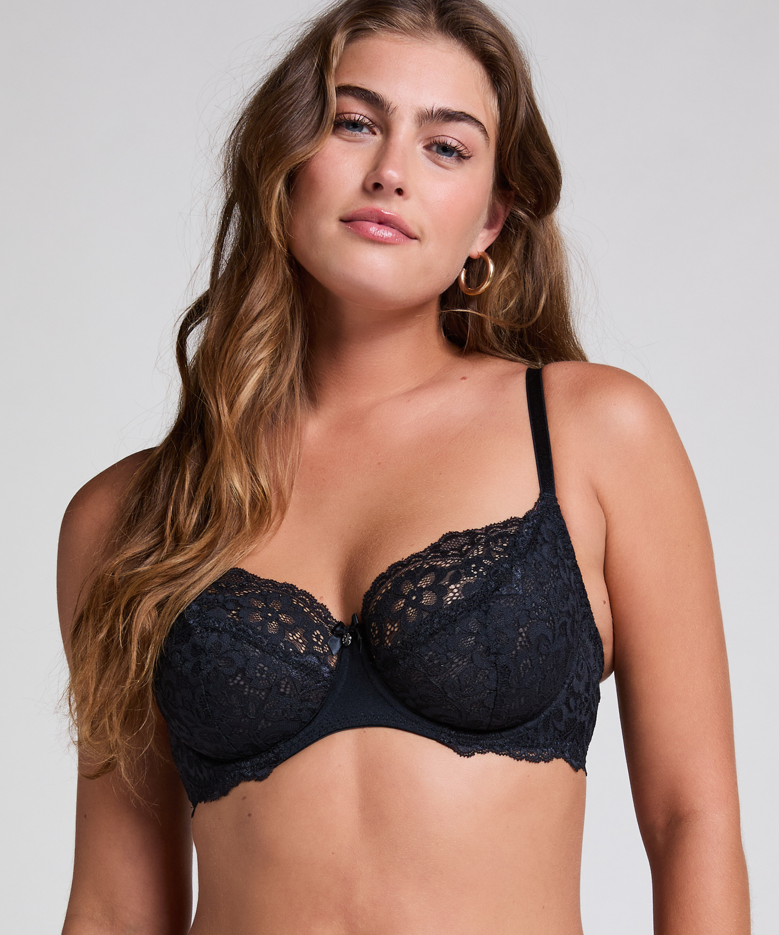 Marine Non-Padded Underwired Bra, Black, main