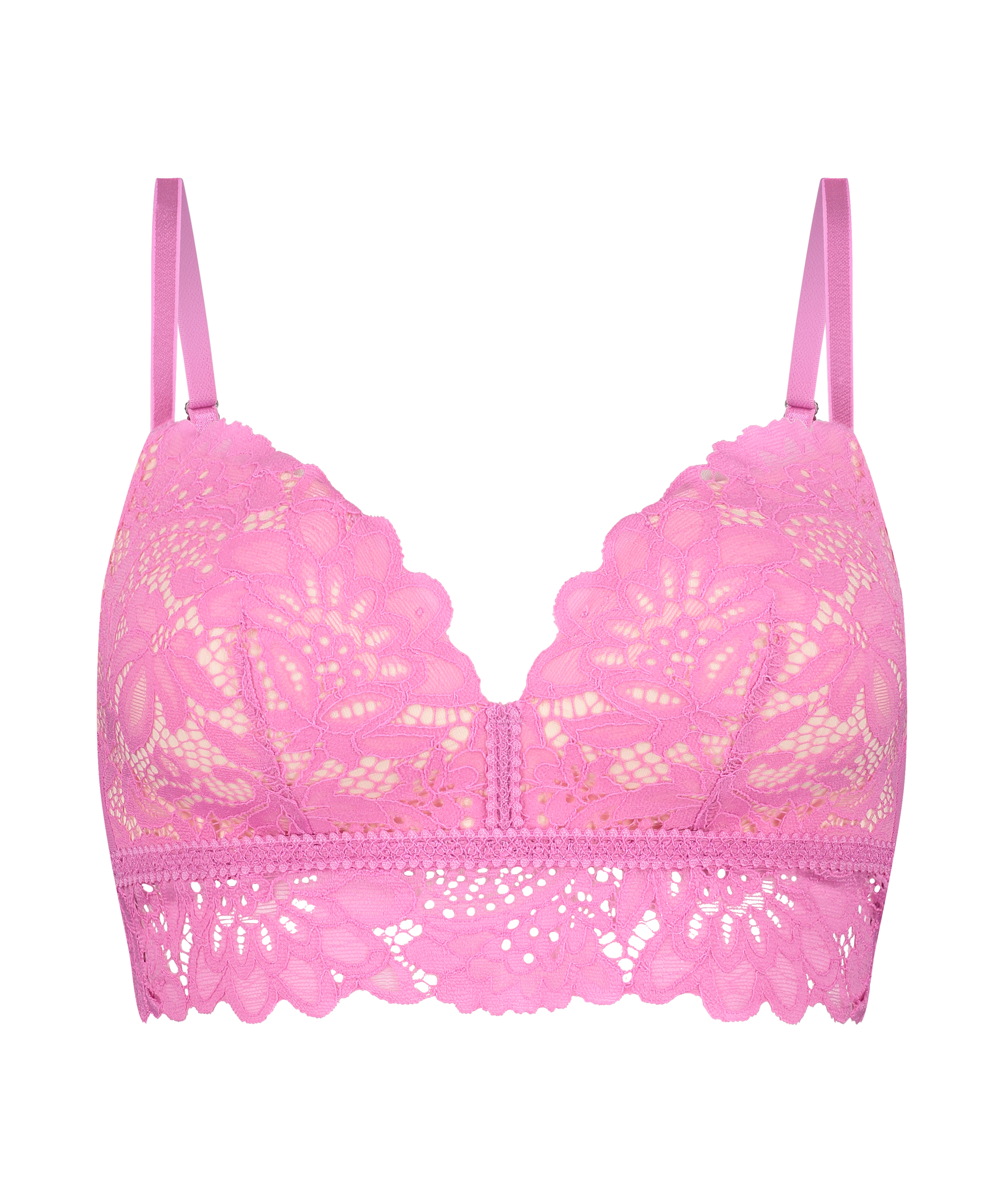 Shiloh Padded Longline Non-Underwired Bra, Pink, main