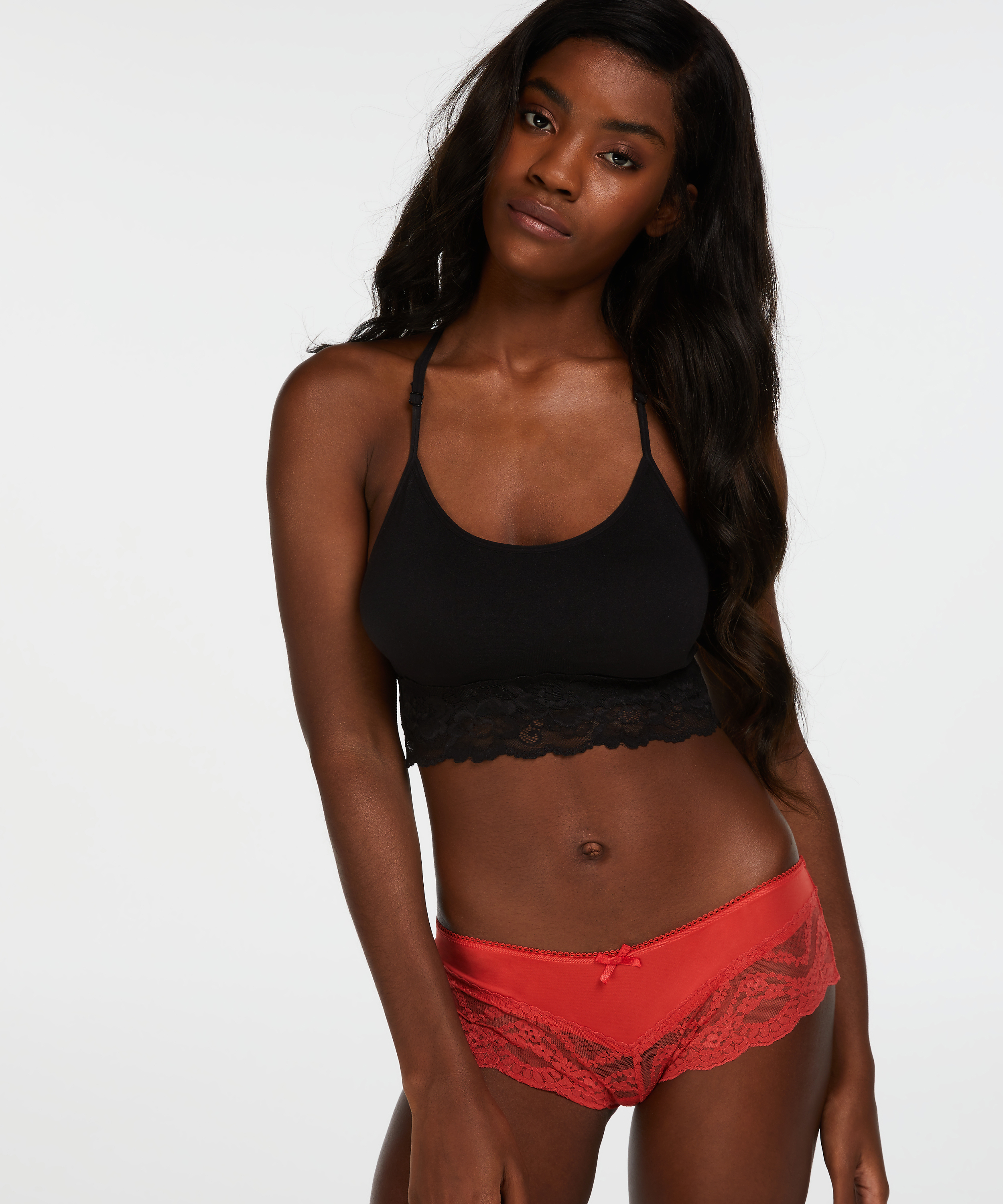 Lacey Microfibre Brazilian, Red, main