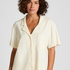 Towel Texture Button-Up Shirt, White