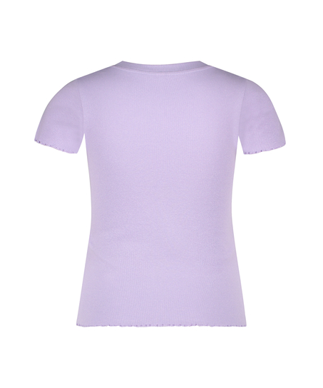 Short Sleeve Cotton Shirt, Purple