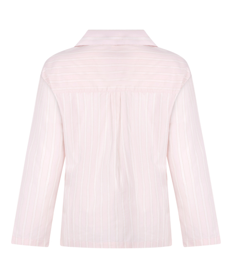 Poplin Cotton Pyjama Top, Pink