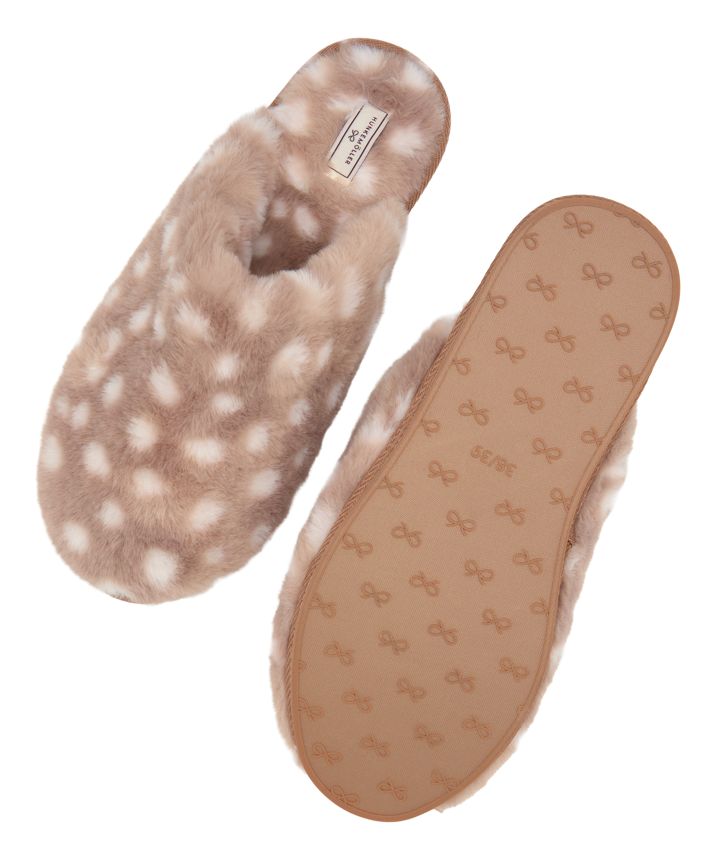 Slippers Deer Faux Fur, Brown, main