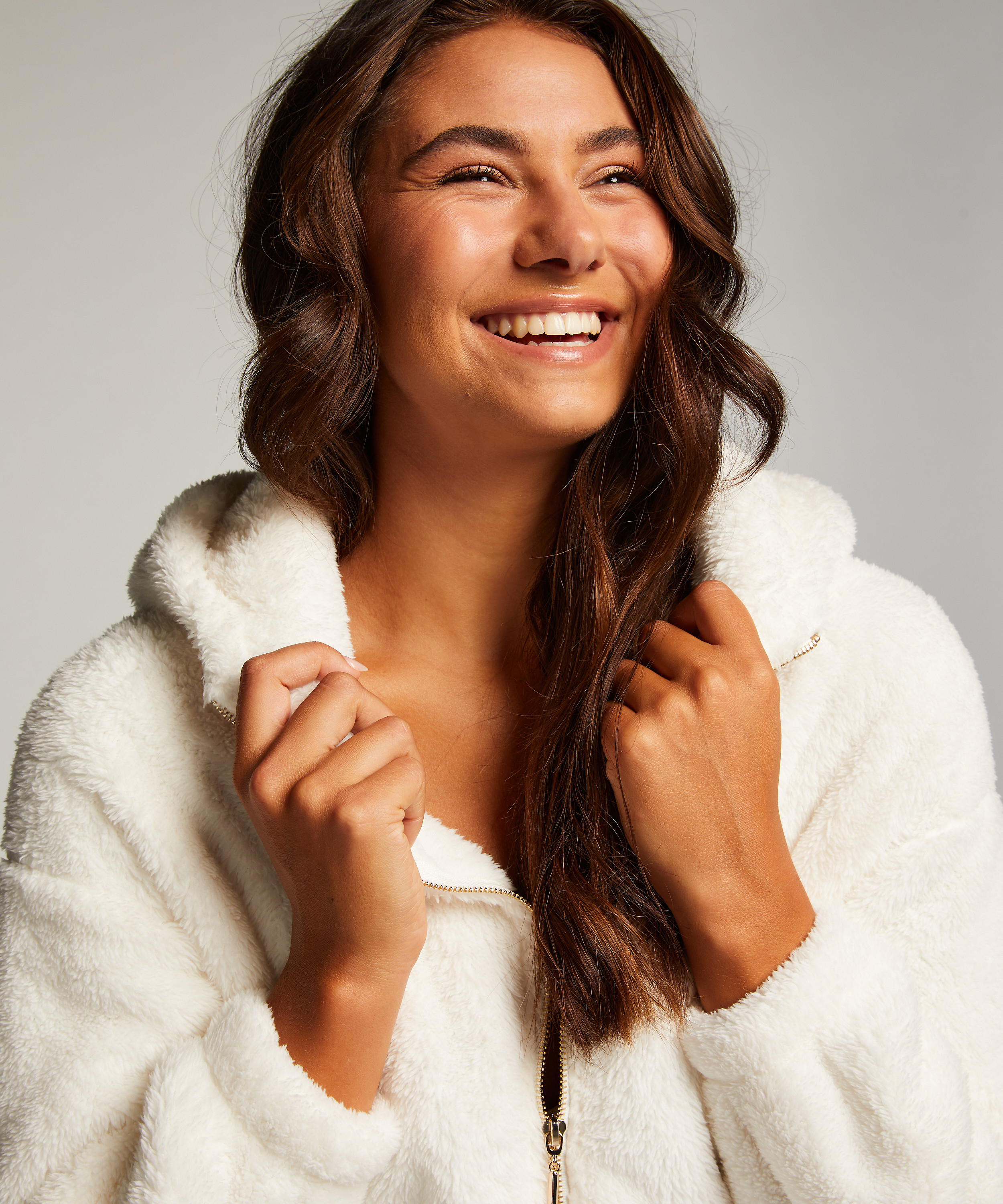 Fleece Jacket, White, main