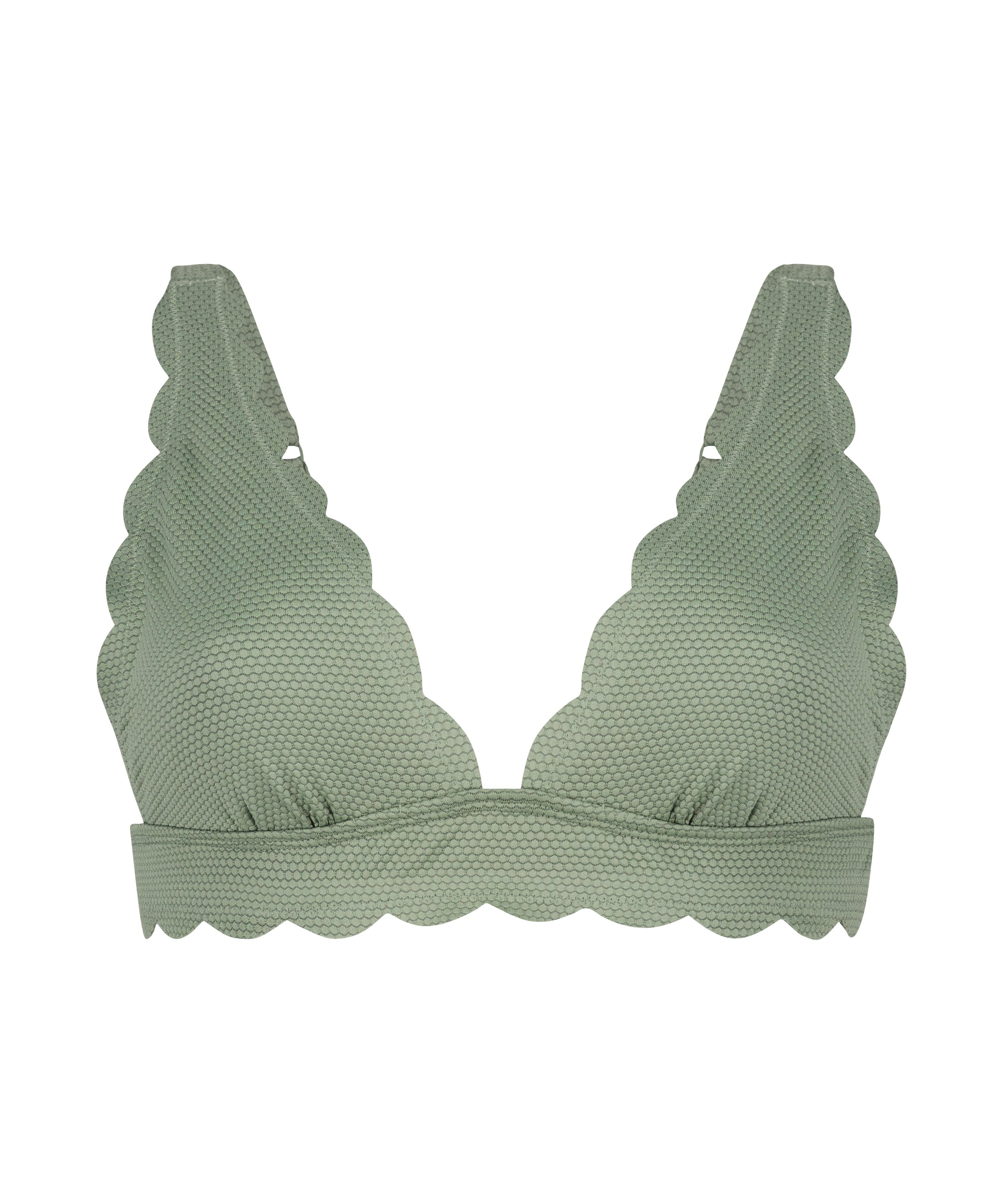 Scallop triangle bikini top, Green, main