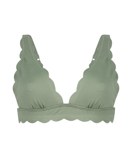 Scallop triangle bikini top, Green