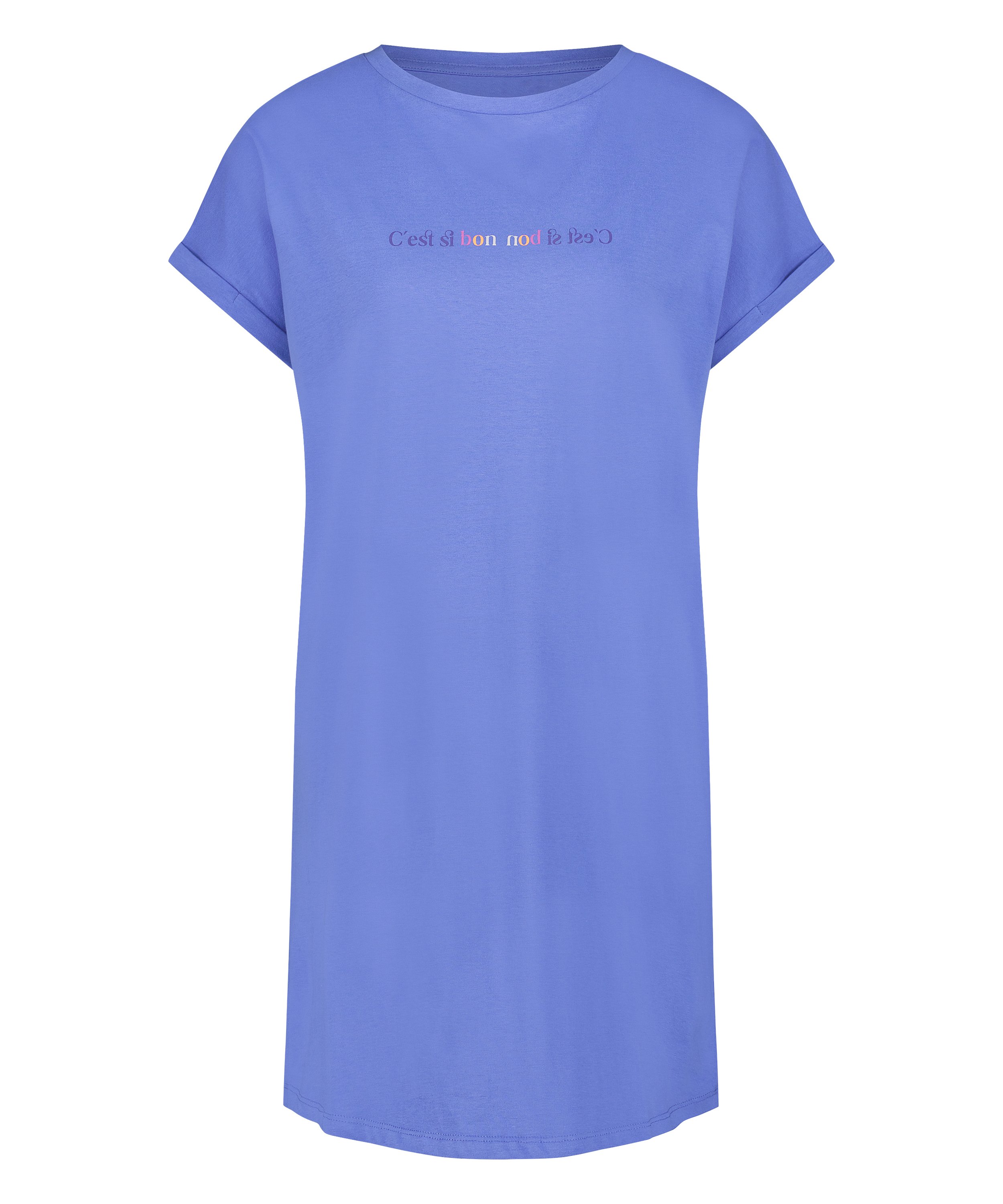Round Neck Nightshirt, Blue, main