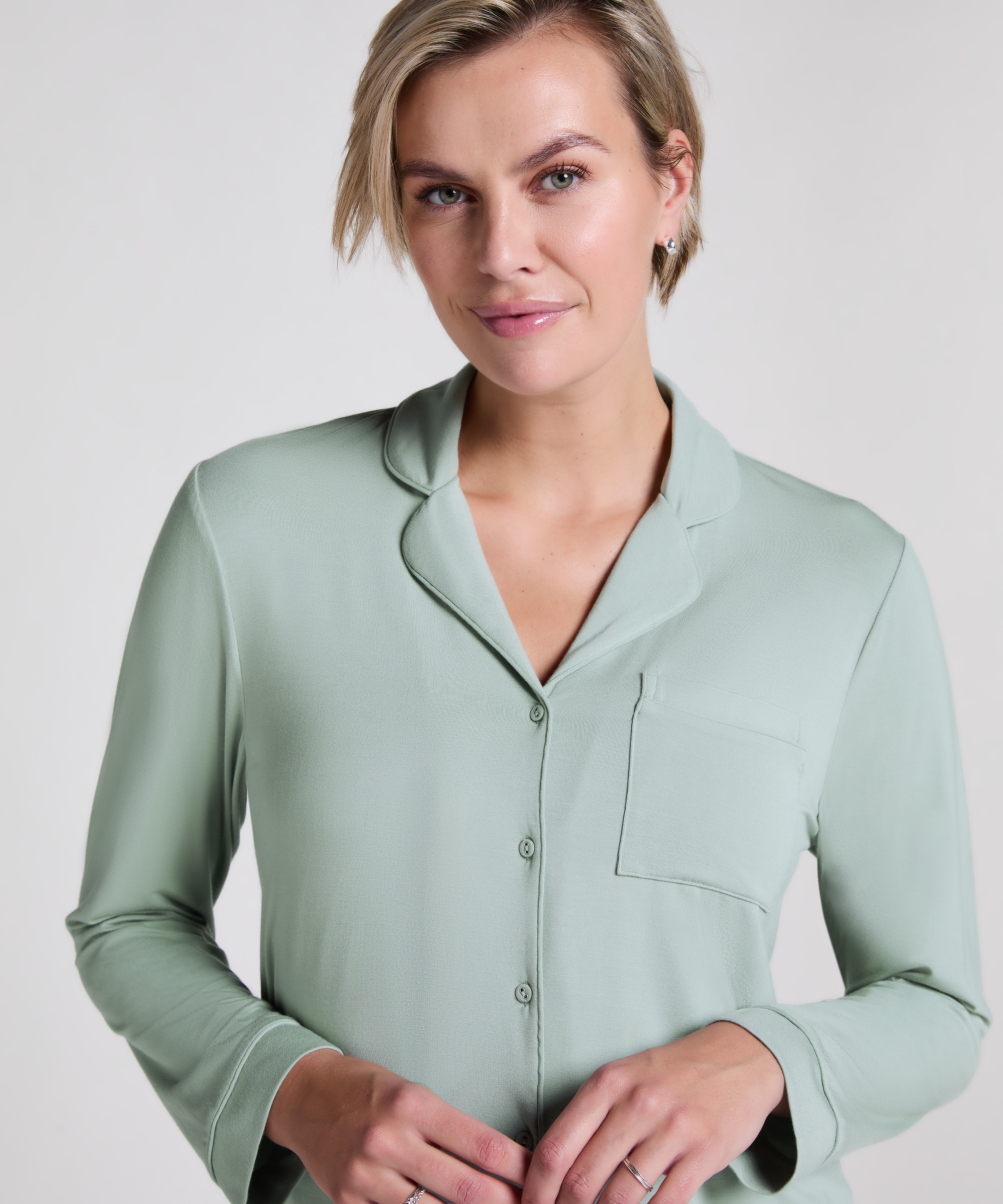 Essential Jersey Long-Sleeved Jacket, Green, main