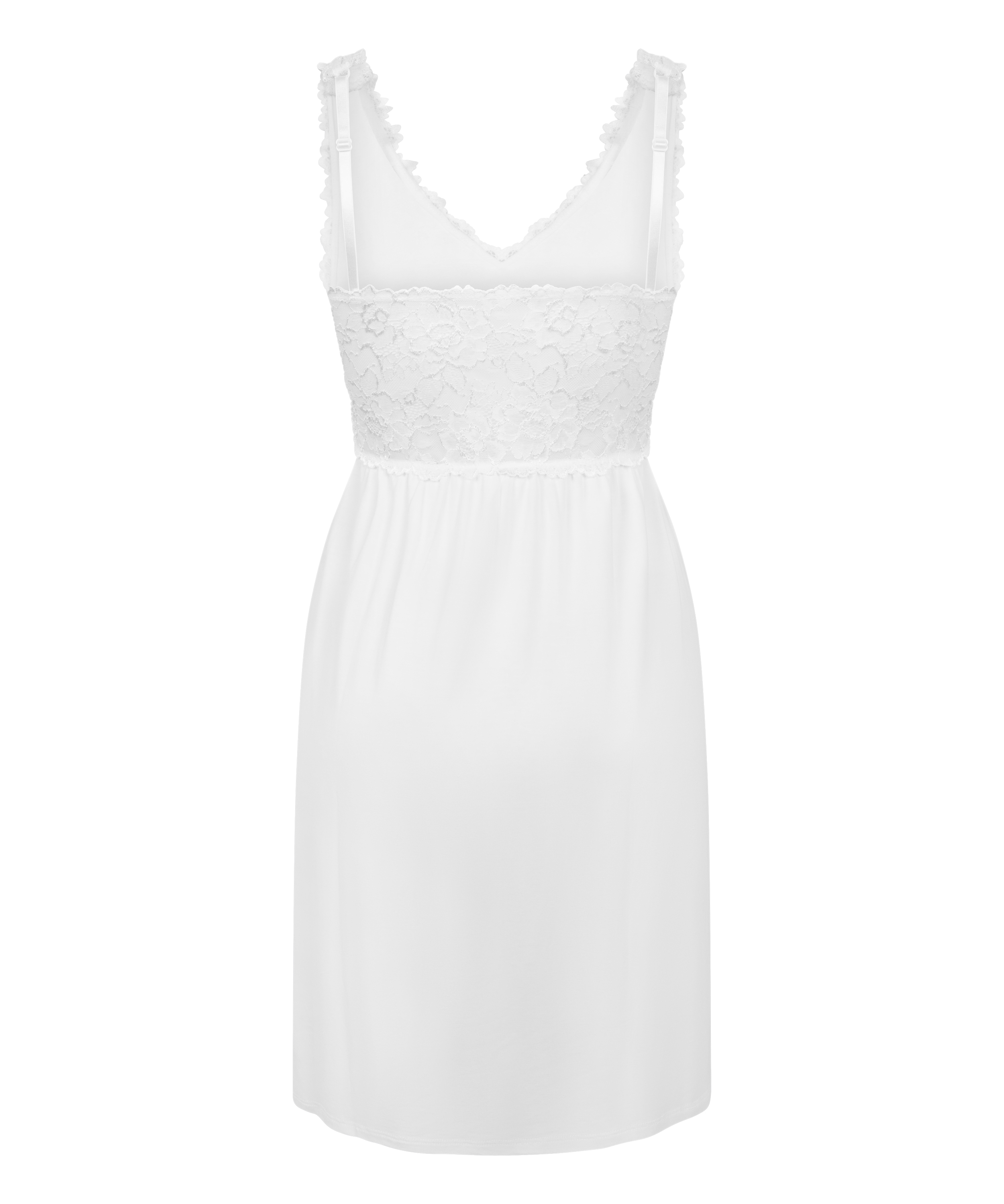 Nora Lace Slip Dress, White, main