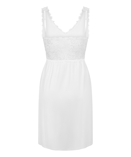 Nora Lace Slip Dress, White