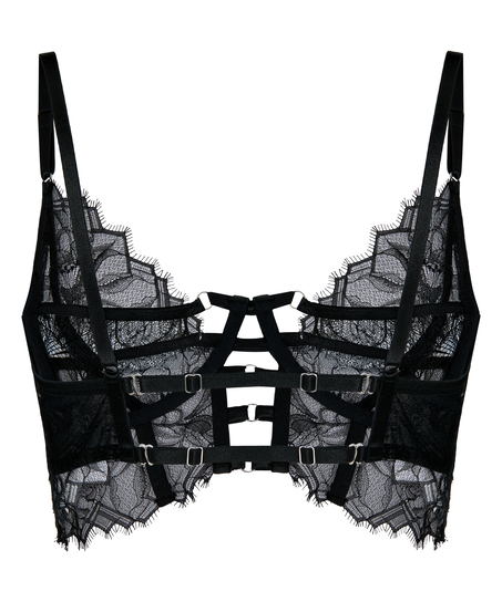 Non-Padded Underwired Longline Bra Bea, Black