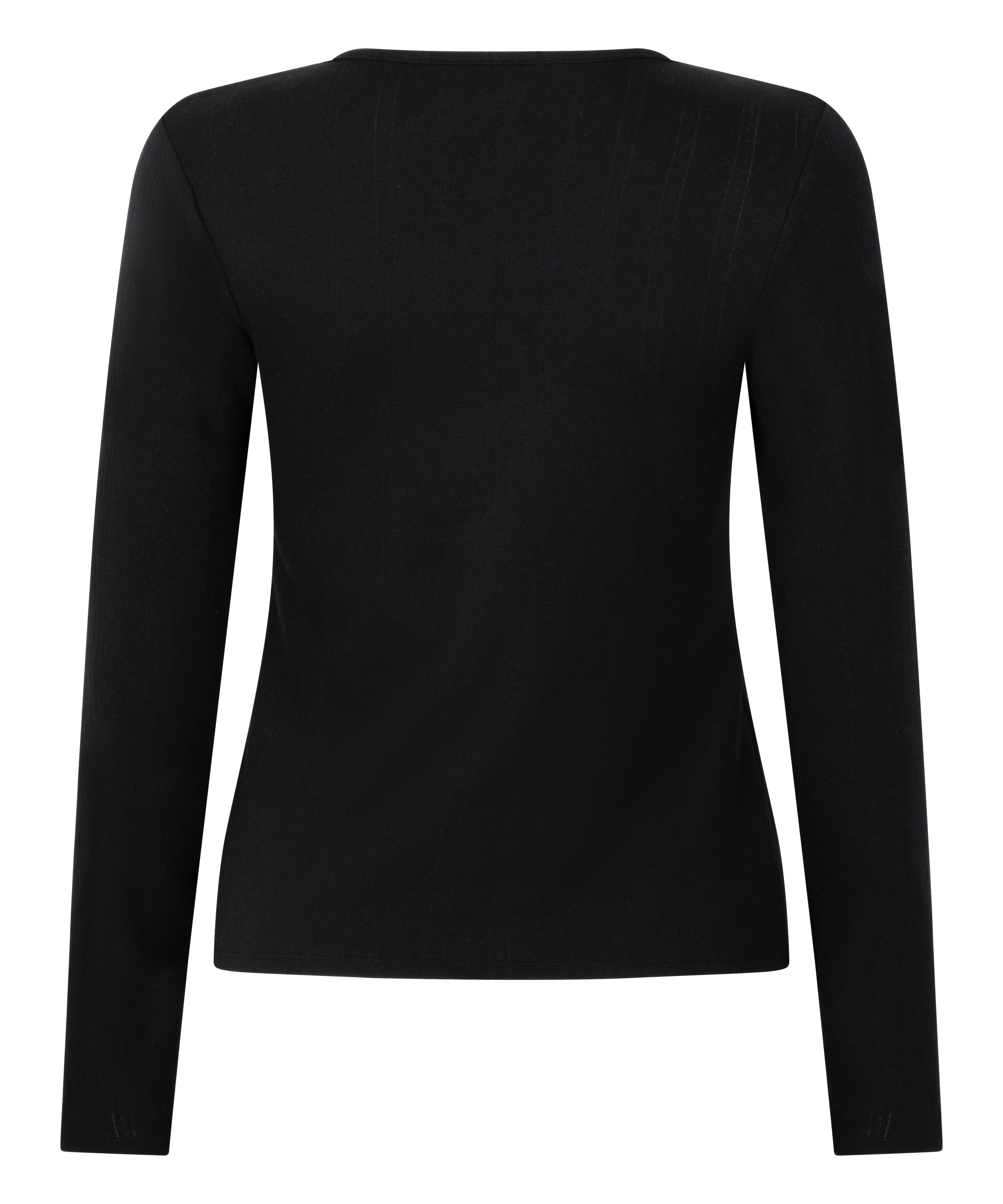 Henley Pyjama Top, Black, main