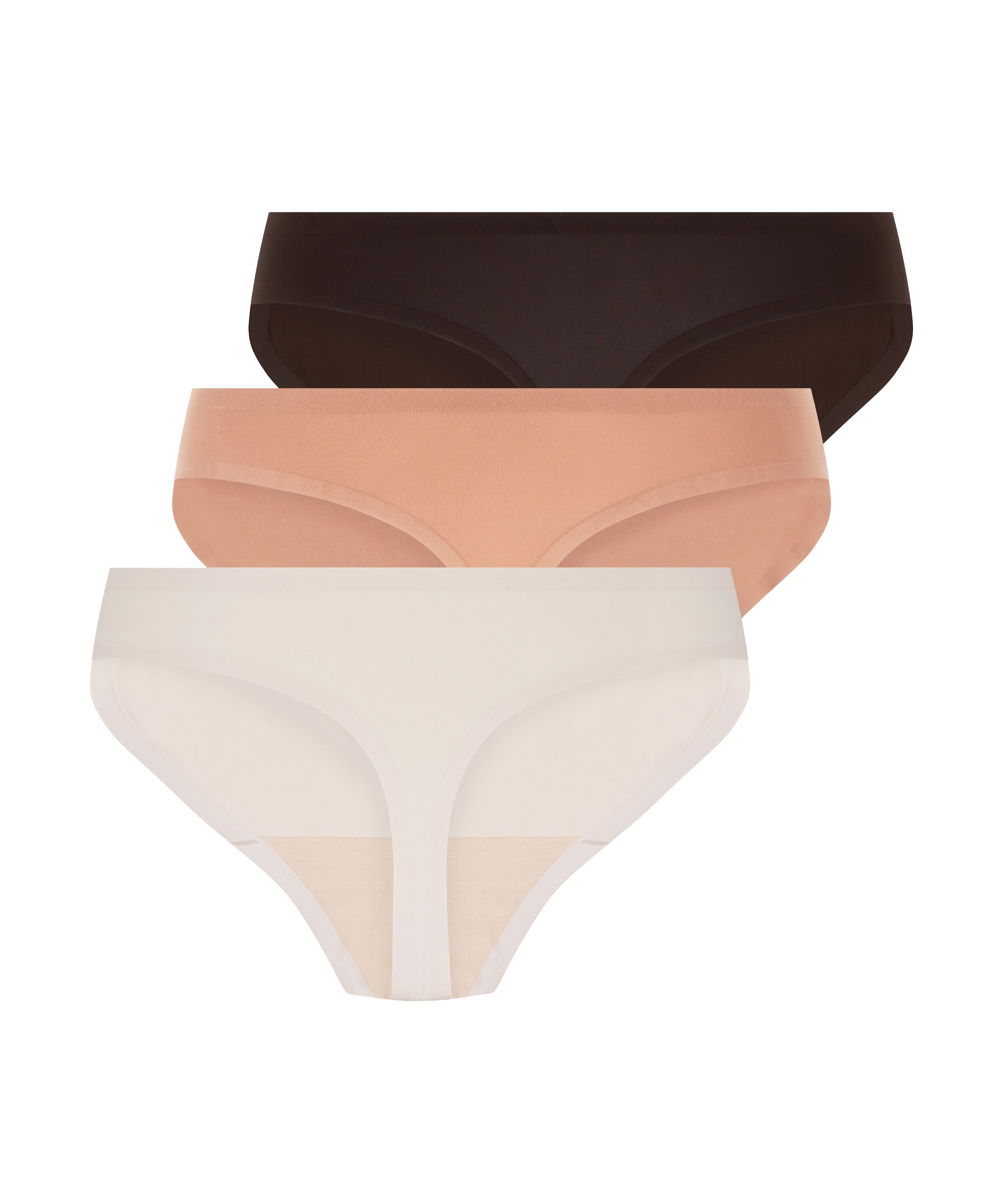 3-pack invisible thongs, Brown, main