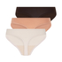 3-pack invisible thongs, Brown