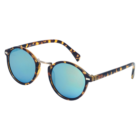 Mirror Round Sunglasses, Brown