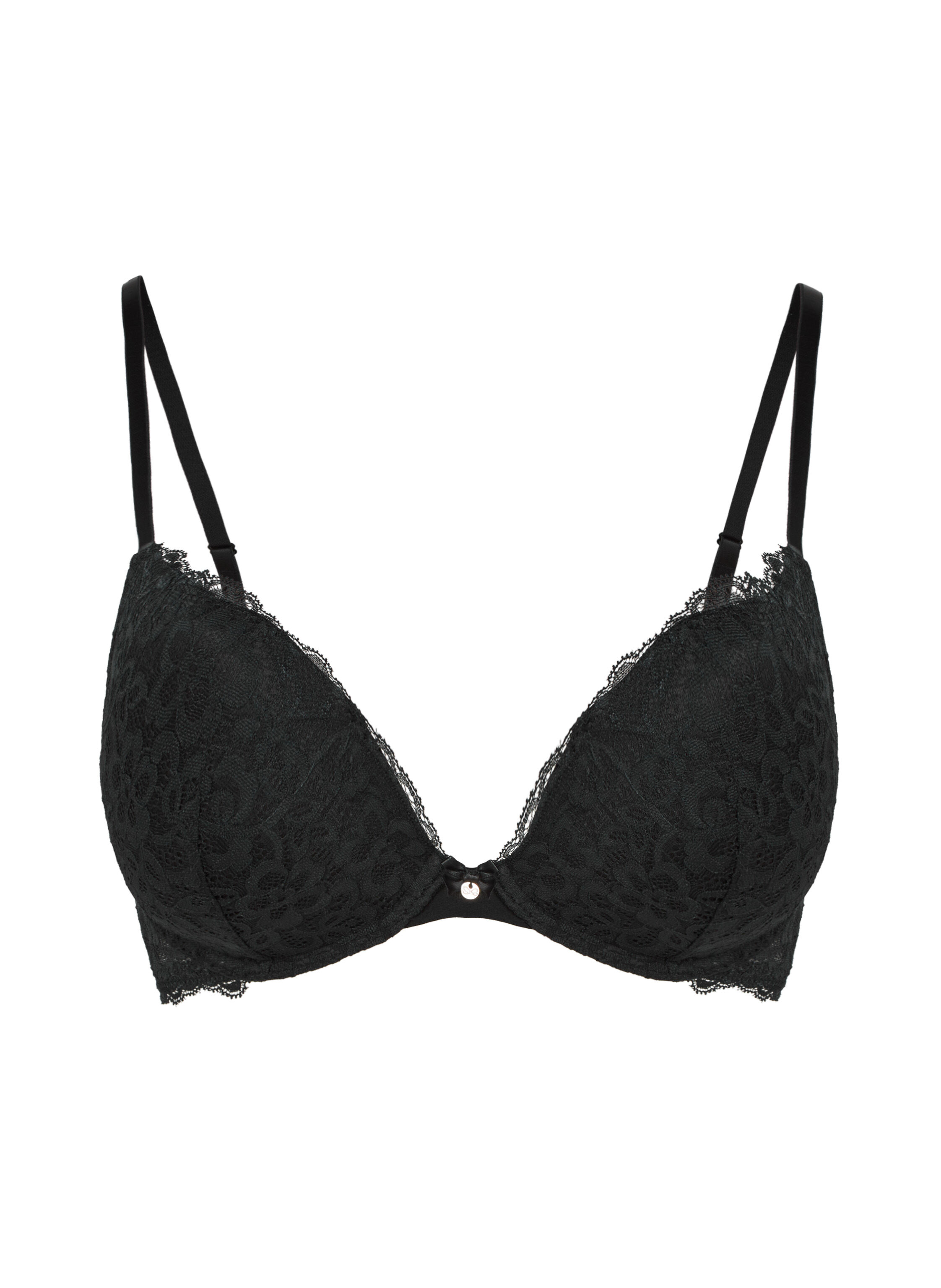 Marine Padded Push-Up Underwired Bra, Black