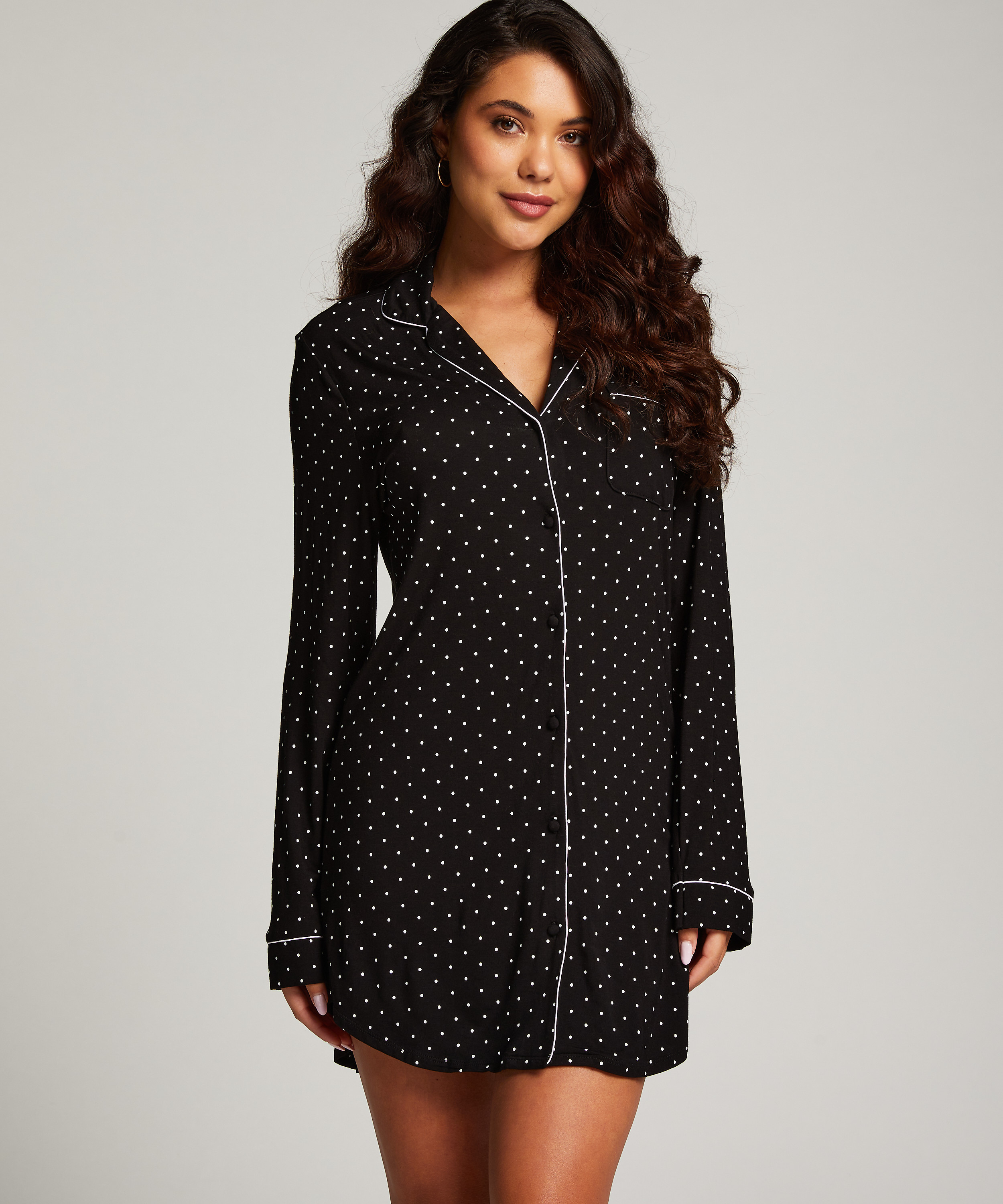 Essential Jersey Shirtdress, Black, main