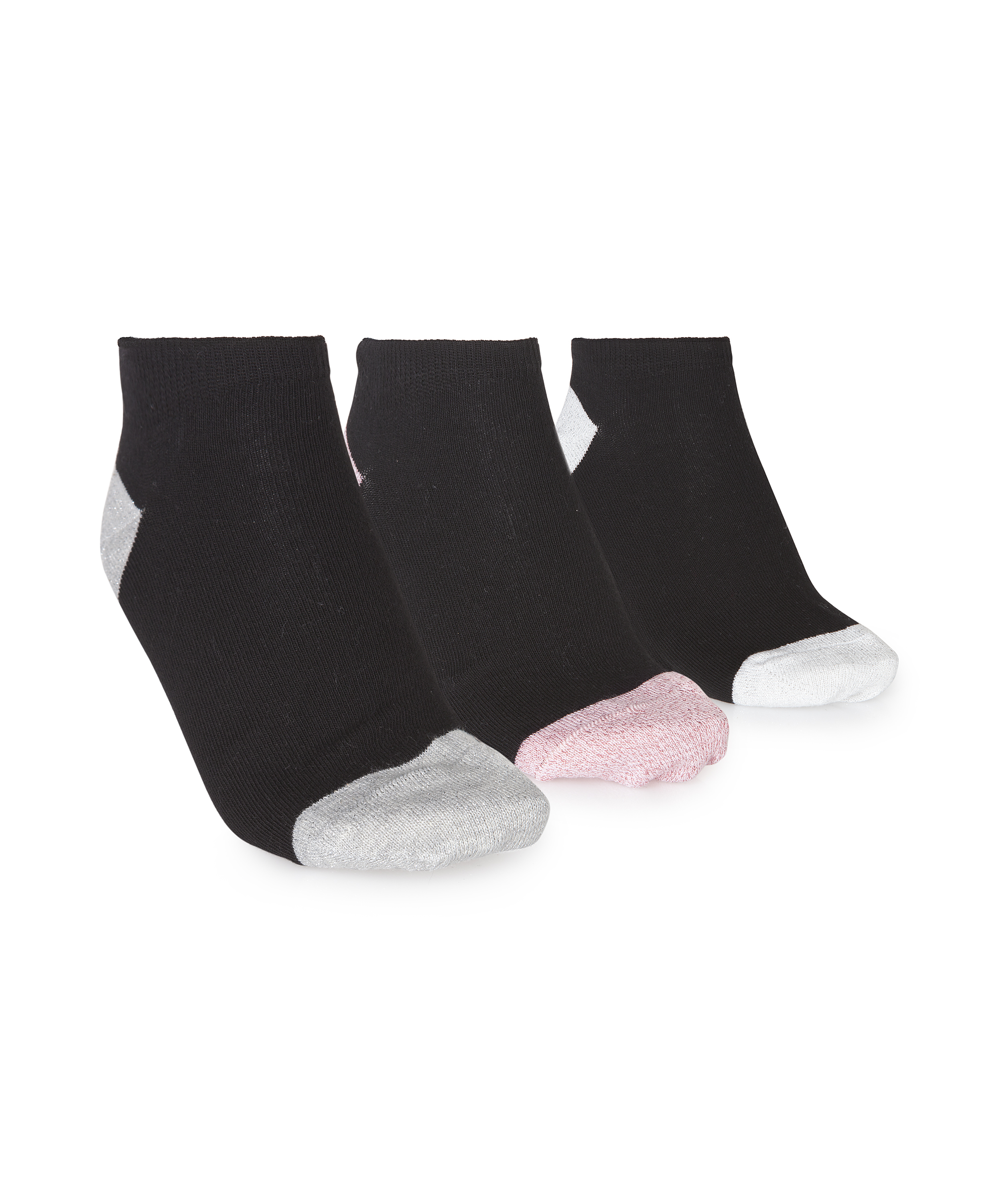 3-Pack Cotton Trainer Liners, Black, main