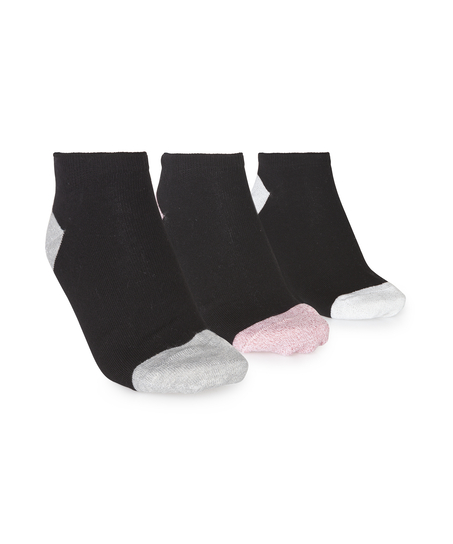 3-Pack Cotton Trainer Liners, Black