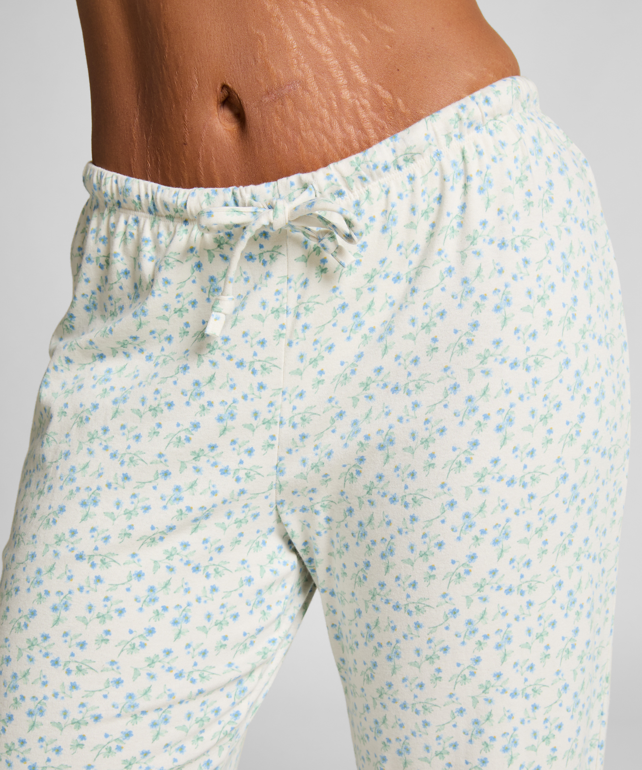 Florecita Pyjama Pants, White, main