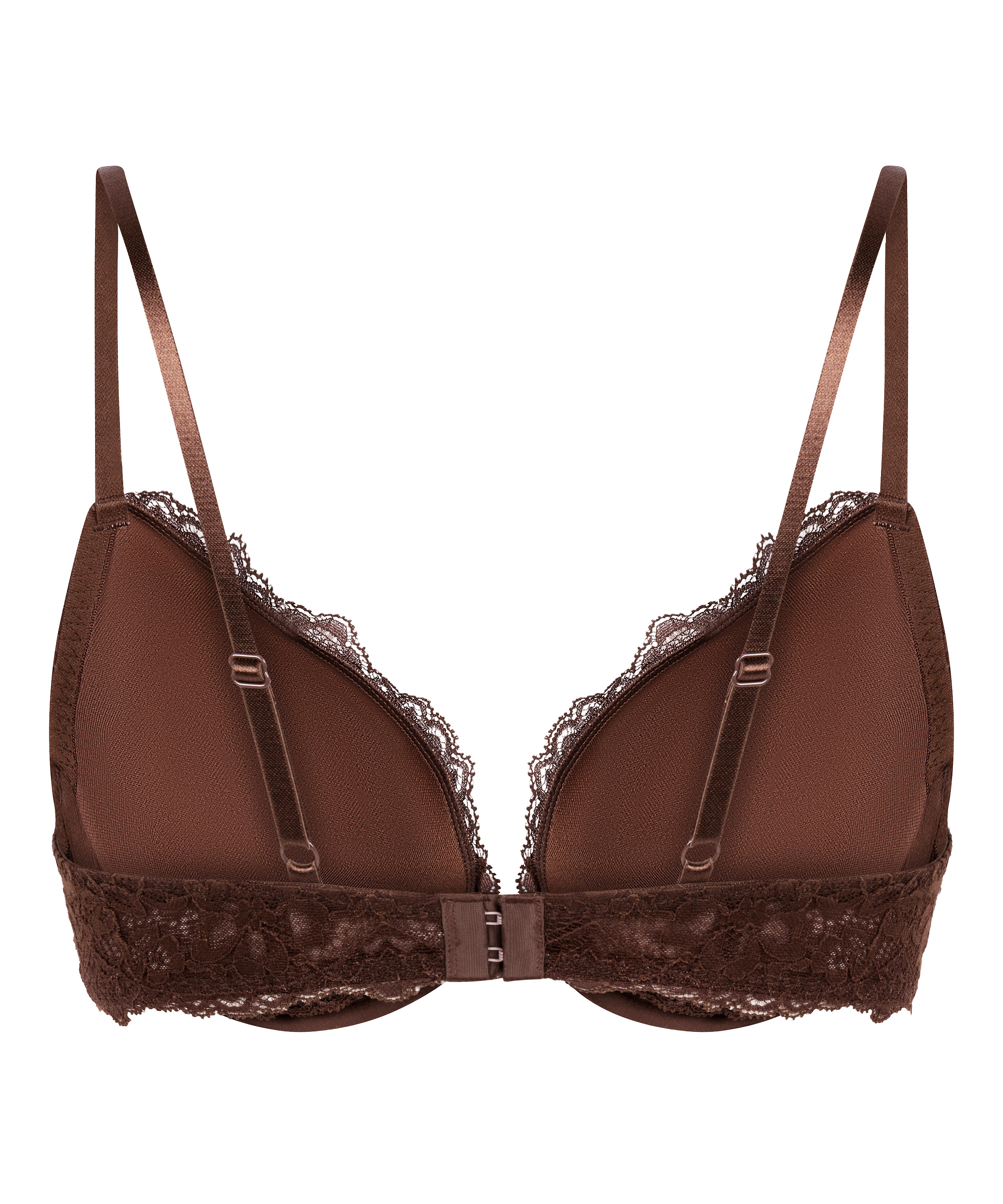 Marine Padded Push-Up Underwired Bra, Brown, main