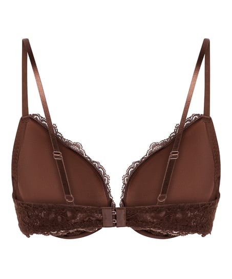 Marine Padded Push-Up Underwired Bra, Brown