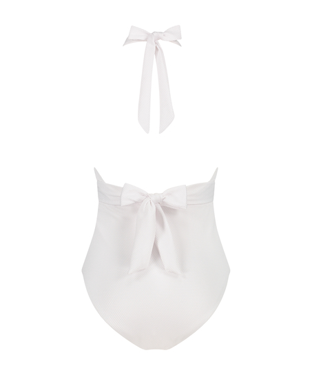 Shaping Scallop Swimsuit, White