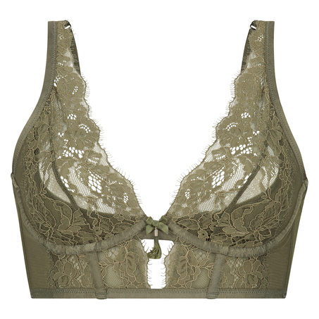 Lilliana Non-Padded Longline Underwired Bra, Green