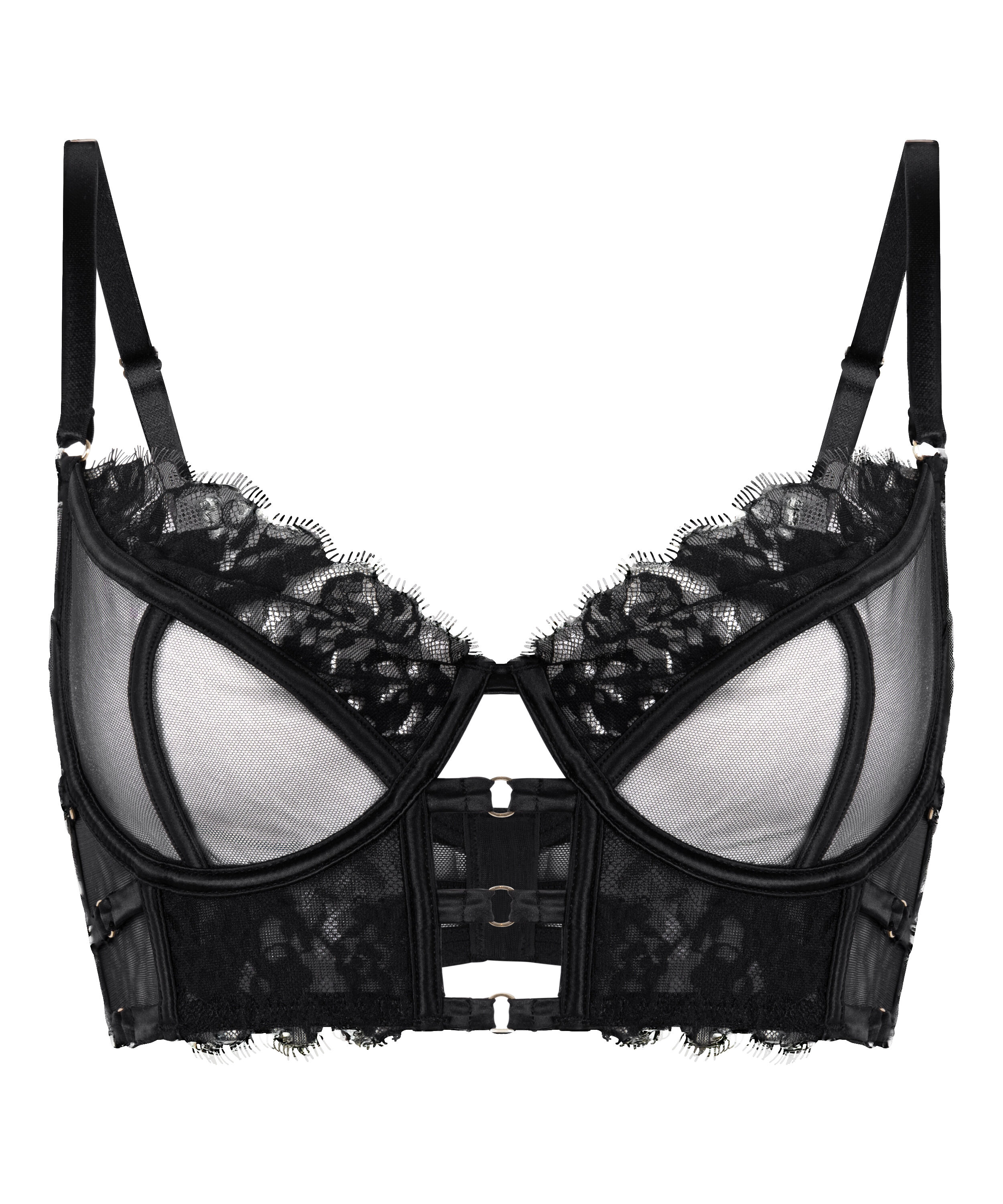 Nienke Non-Padded Underwired Longline Bra, Black