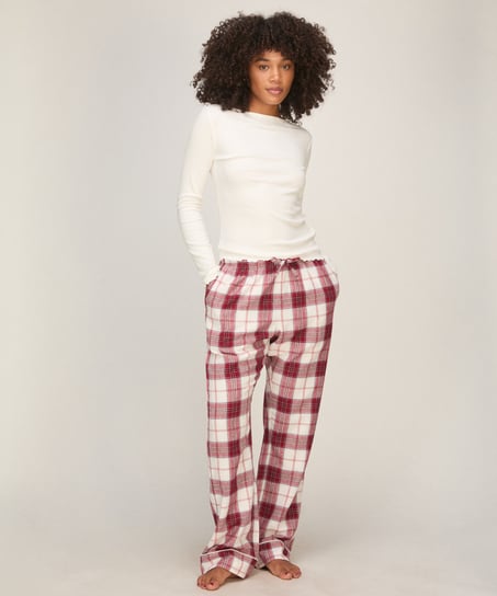 Tall Flannel Pyjama Pants, White