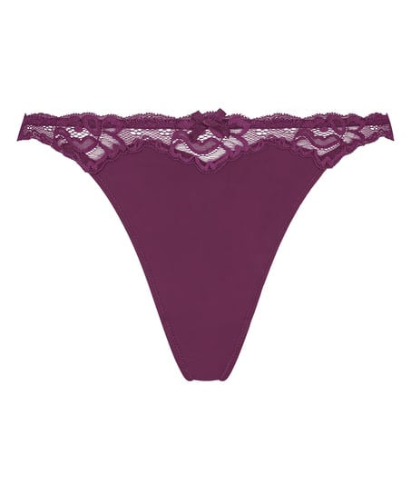 Lace & Shine Thong, Purple