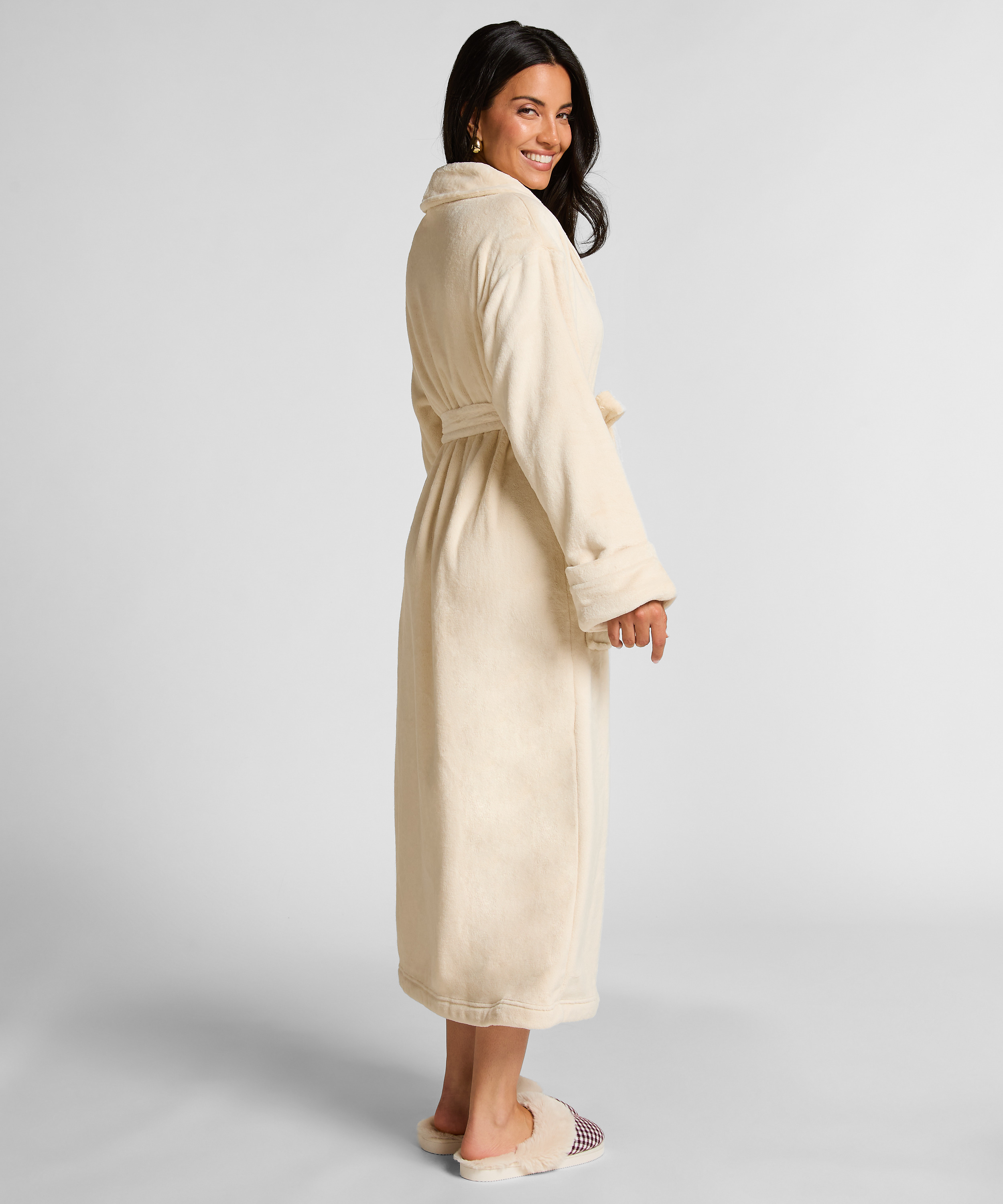 Soft Fleece Bathrobe, White, main