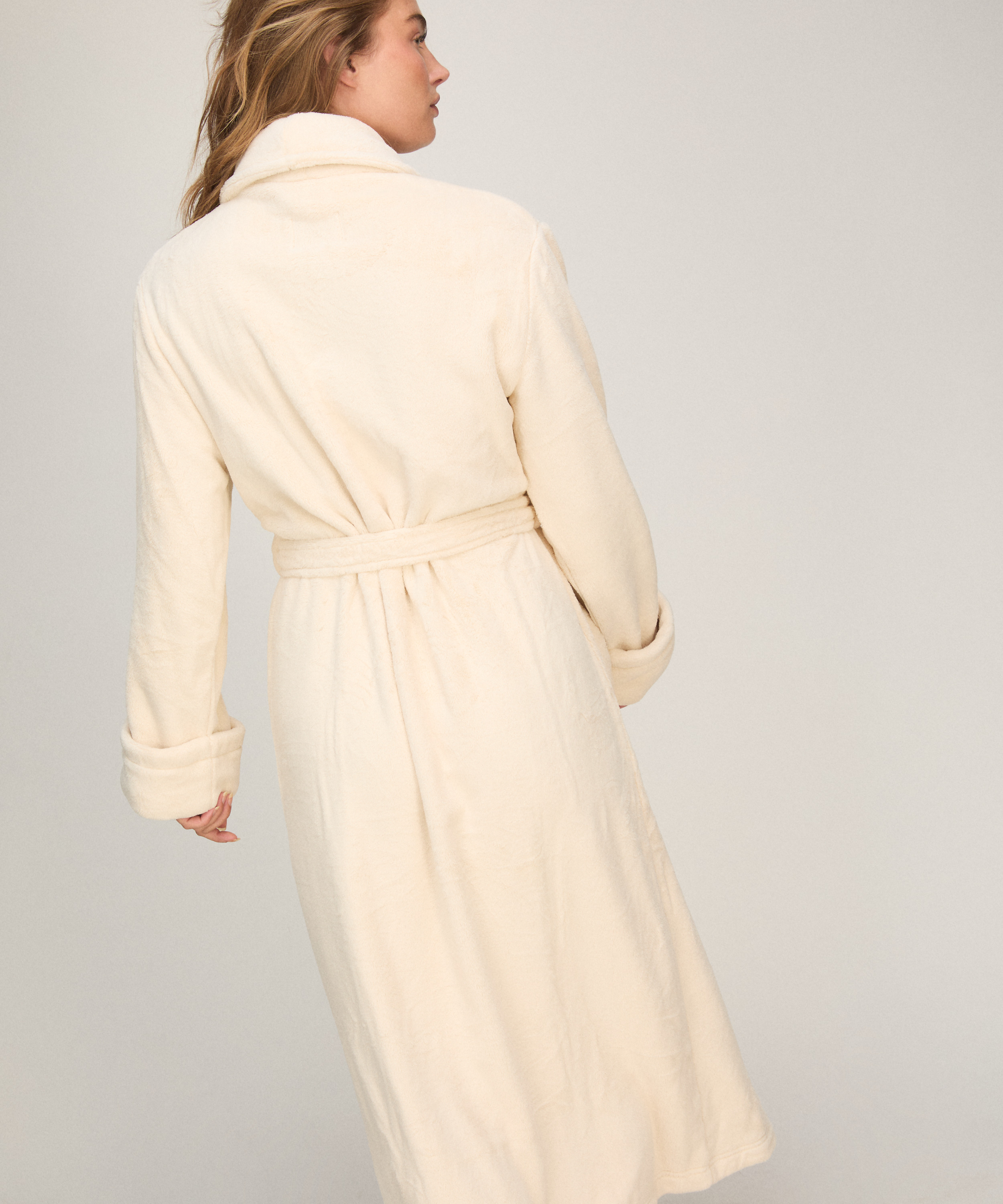 Soft Fleece Bathrobe, White, main