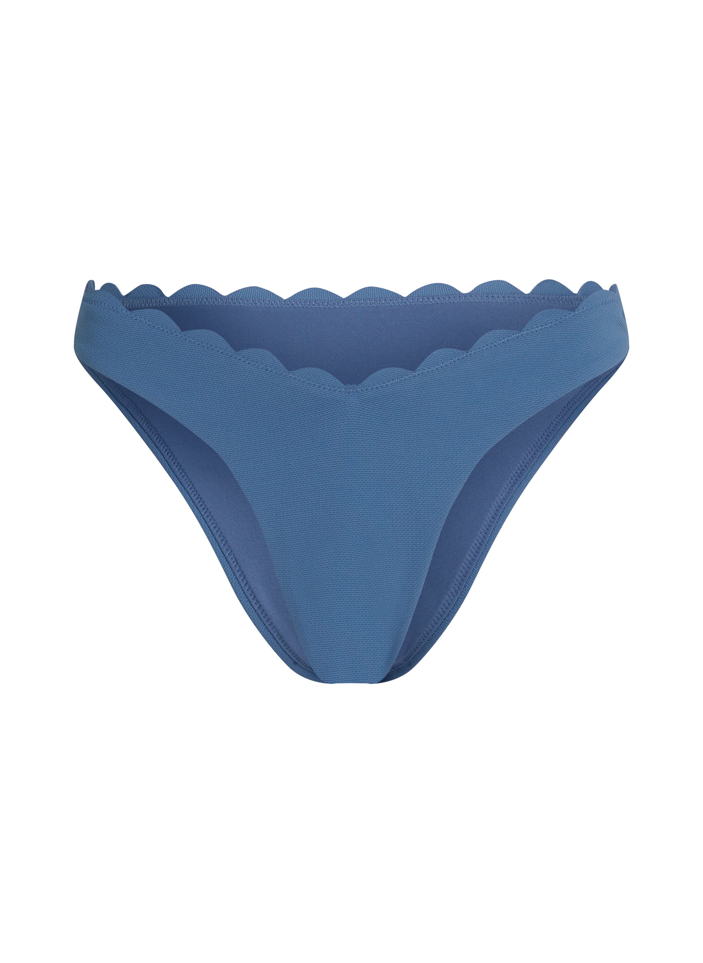 Scallop High-Leg Bikini Bottoms, Blue, main