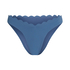 Scallop High-Leg Bikini Bottoms, Blue