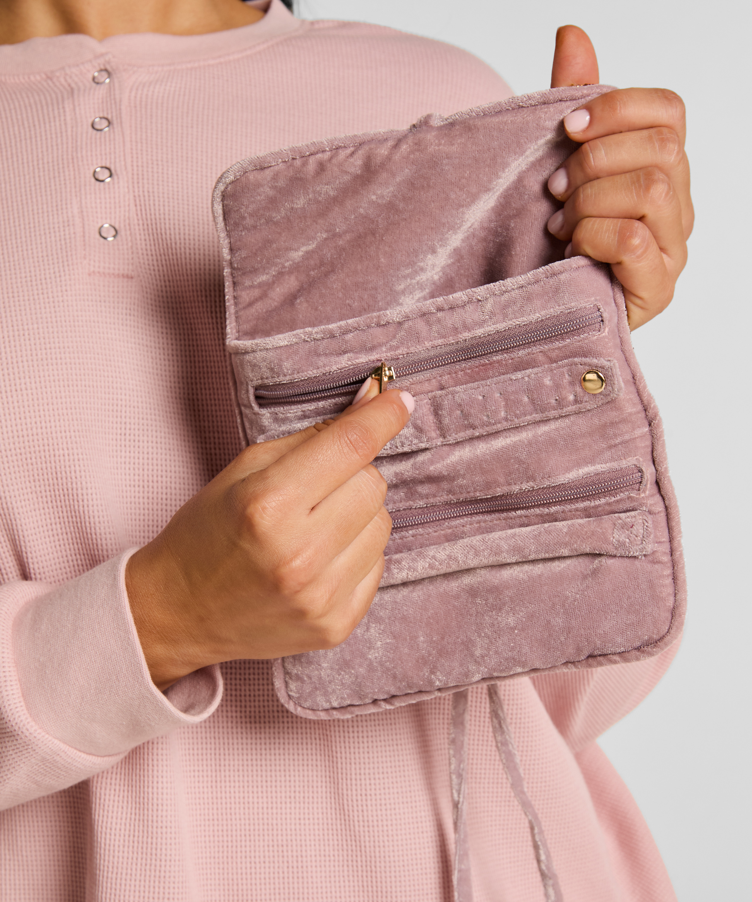 Beaded Jewellery Wrap, Pink, main