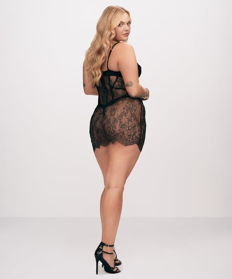 Lace Camille Slip dress, Black