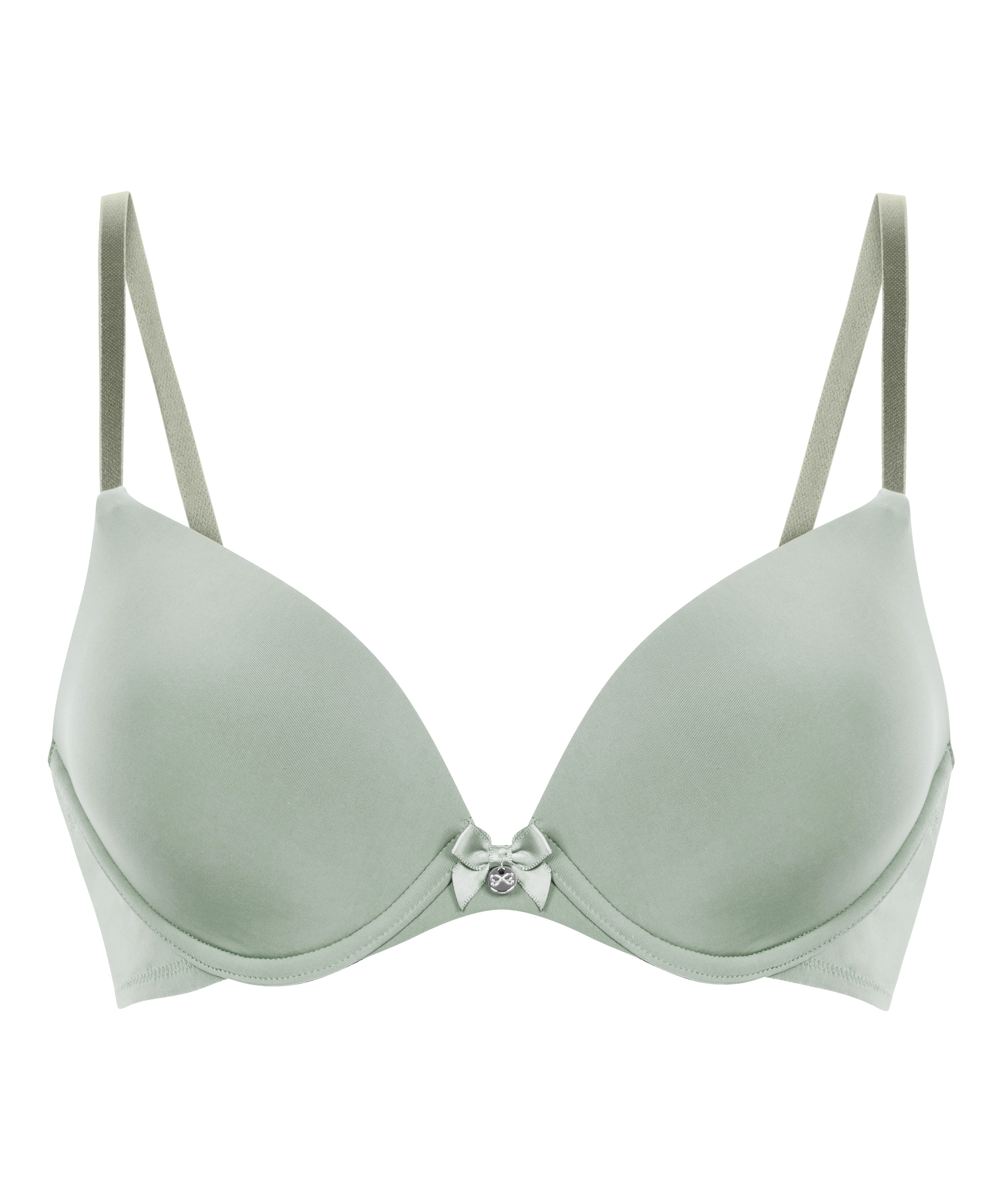 Plunge Padded Underwired Bra, Green, main