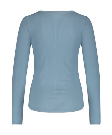 Long-Sleeved Pyjama Top, Blue