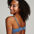 Plunge Padded Underwired Bra, Blue
