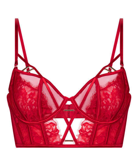 Noeki Non-Padded Longline Underwired Bra, Red