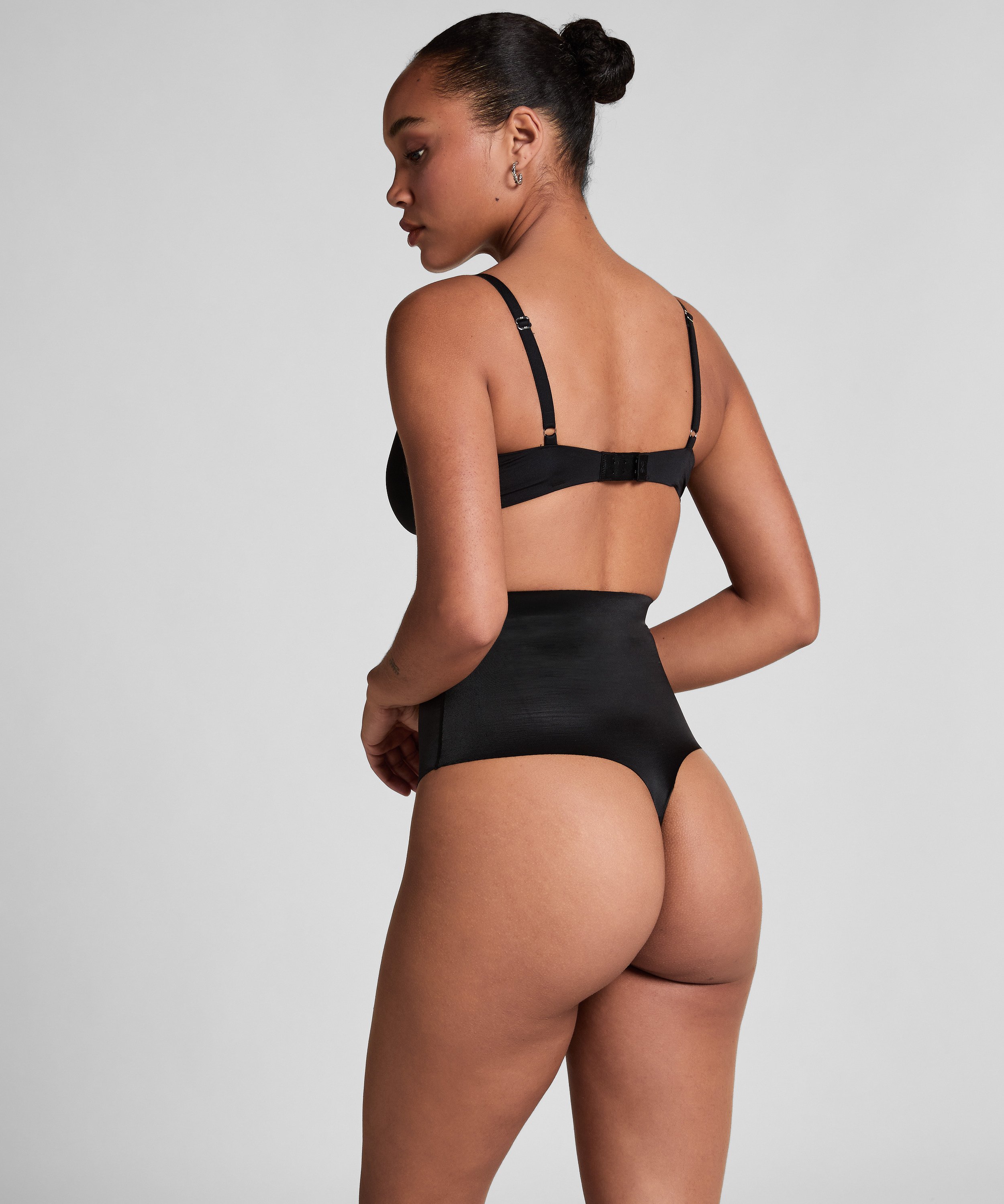 Sculpting scuba high waisted thong, Black, main