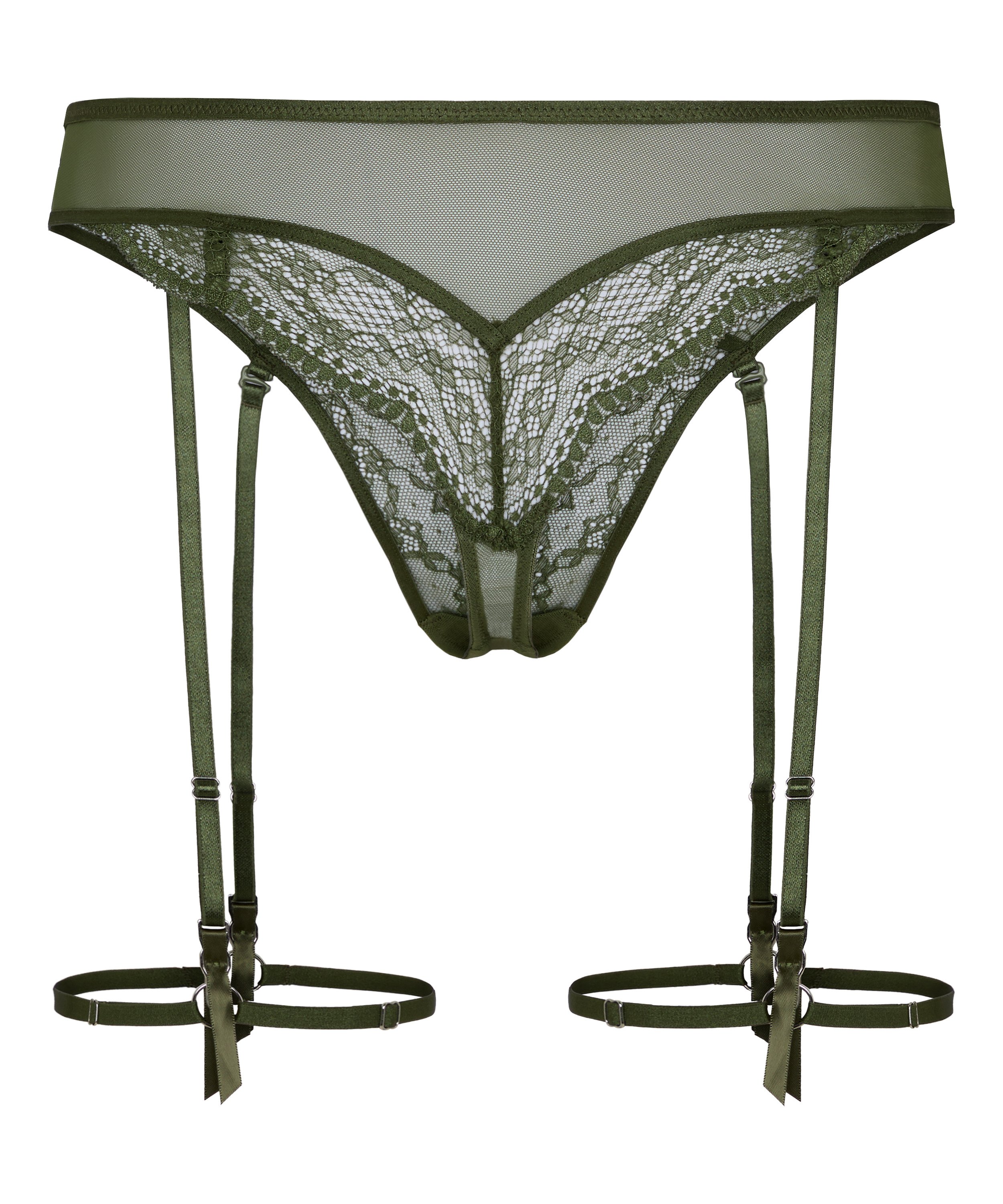 Isabelle High-Waisted Highleg Thong, Green, main