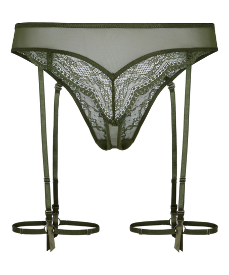 Isabelle High-Waisted Highleg Thong, Green