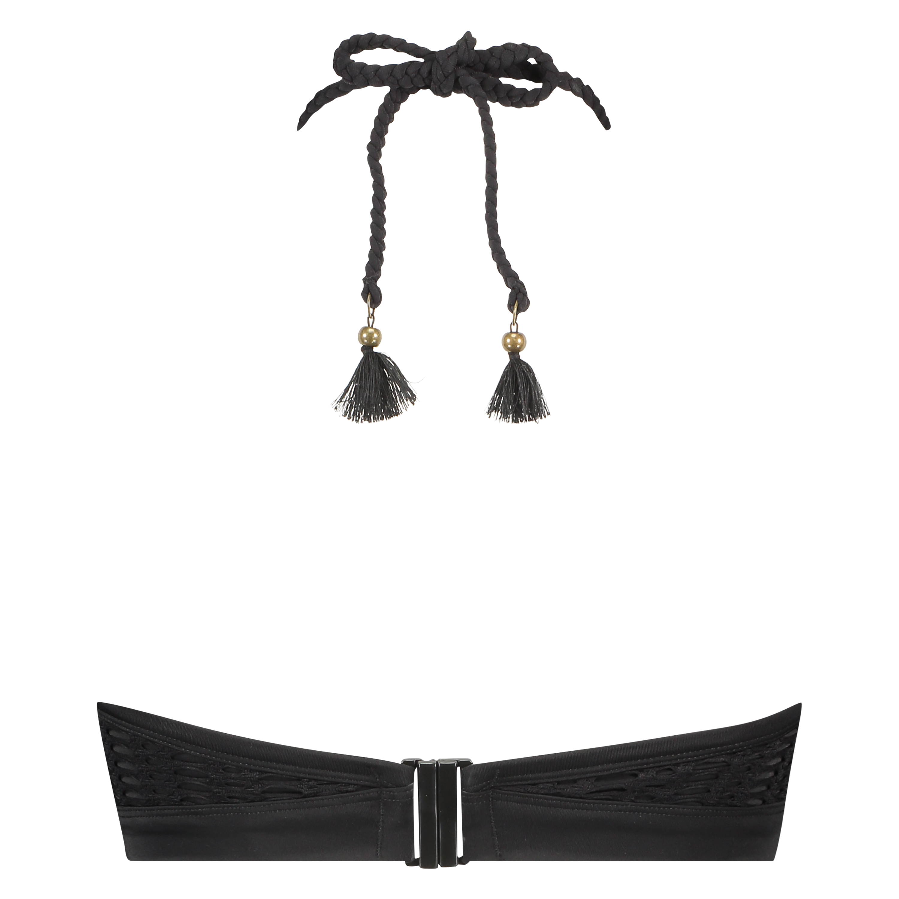 Borneo Mesh Underwired Bikini Crop Top, Black, main